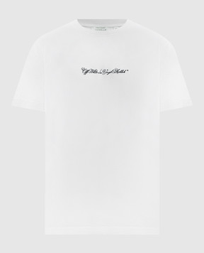 Off-White Зелена футболка з вишивкою Script Arrow 44MAA027S26J002