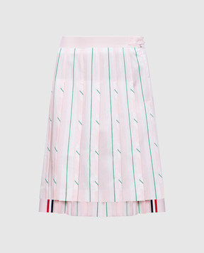 Thom Browne Розовая юбка-плиссе в полоску FGCA37UF1159