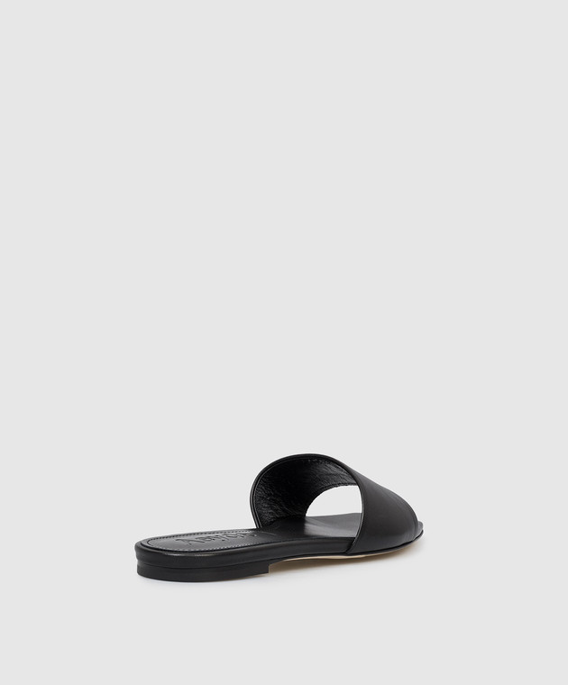 Aeyde Чорні шкіряні шльопанці Anna FSFLOS8MFL012180000 зображення 3