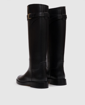 Valentino Черные кожаные сапоги с логотипом 9W2S0MT1DSH