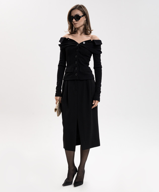 Dolce&Gabbana Чорна спідниця міді з вовни F4DKTTFU2L8 зображення 2