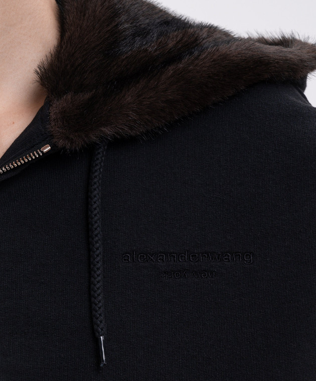 Alexander Wang Черная спортивная куртка с вышивкой логотипа 1CC4262803 изображение 5
