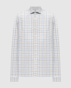 Cashmere&Whiskey Голубая рубашка в клетку 42252091315