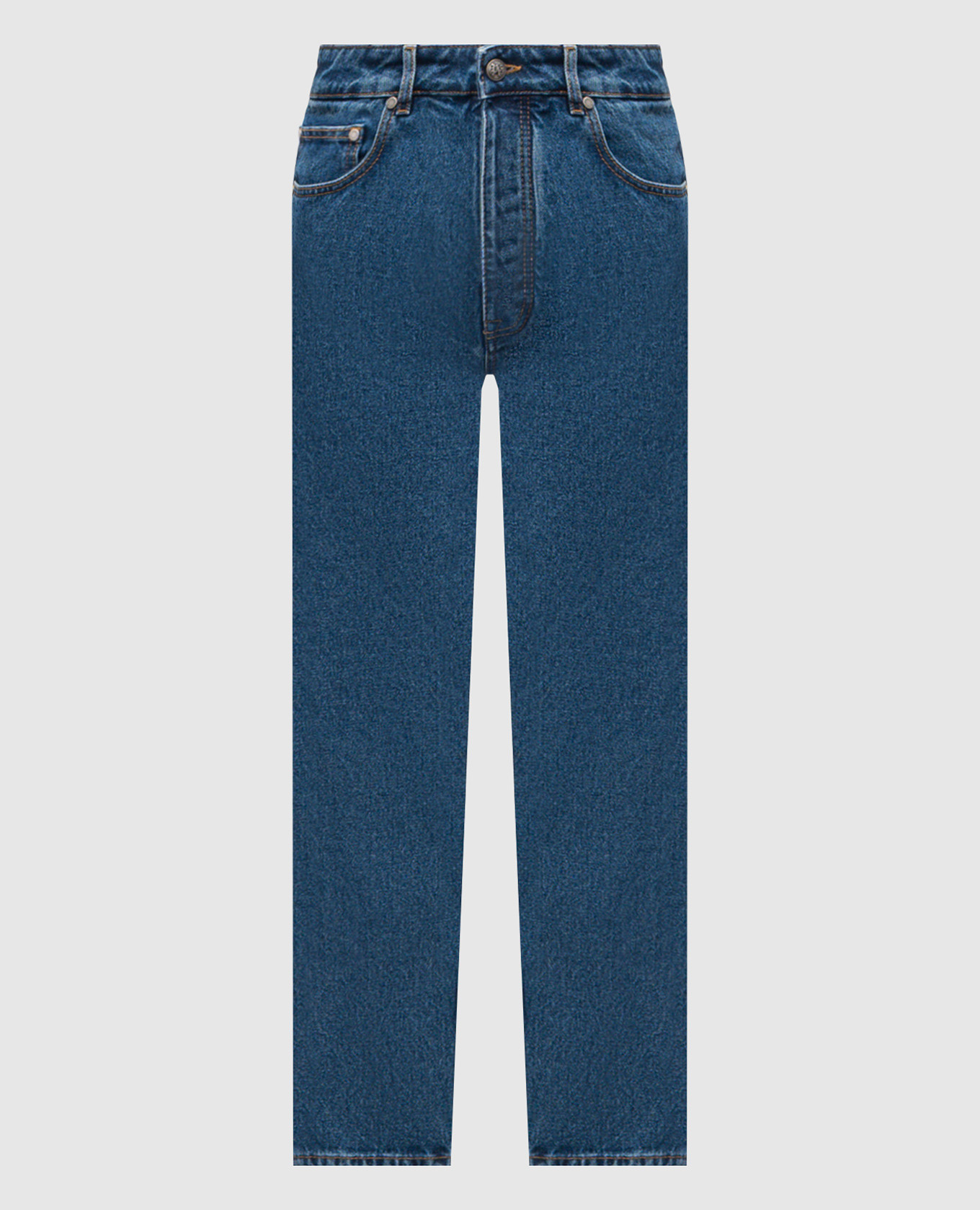 Синие джинсы с фактурной монограммой логотипа