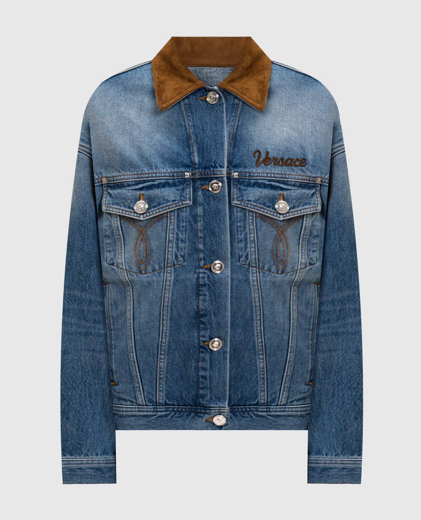 

Синяя джинсовая куртка с замшевым воротником, Синий, Джинсовые куртки