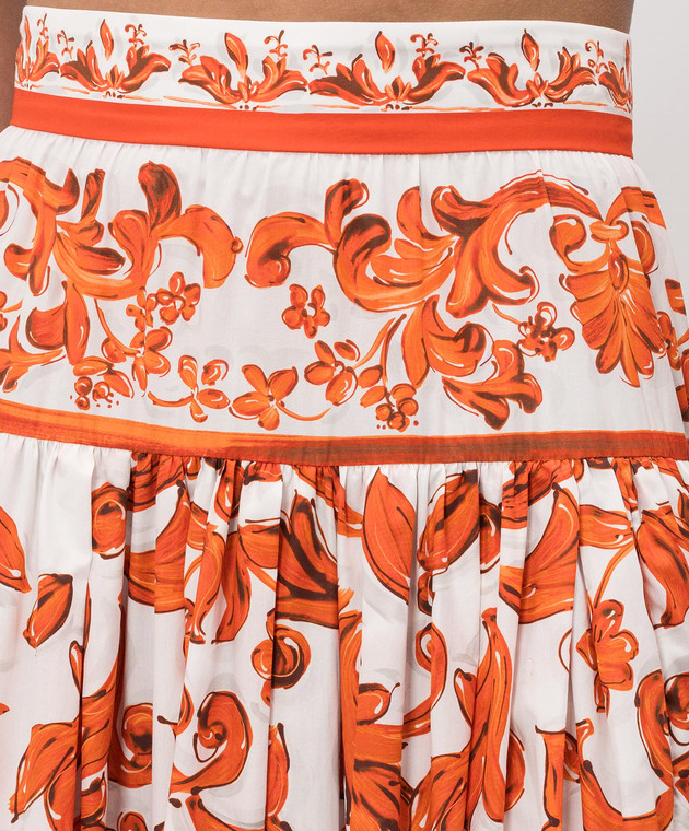 Dolce&Gabbana Біла спідниця максі в брендовий принт F4CX0TGDDRL зображення 5