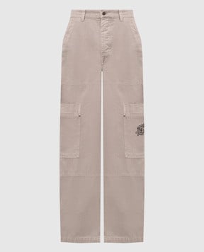 Off-White Сірі штани-карго з вишивкою логотипа 44XCF04ES26F001