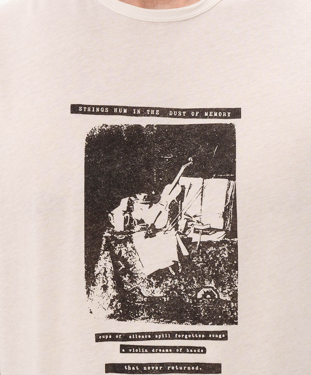 Ann Demeulemeester Белая футболка с принтом B0014218FA206 изображение 5