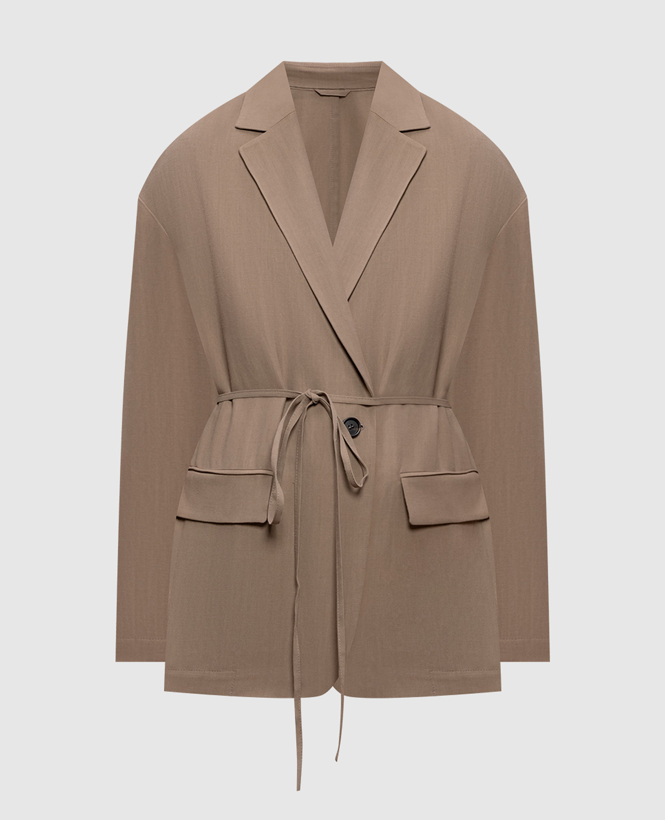 Коричневый жакет с льном