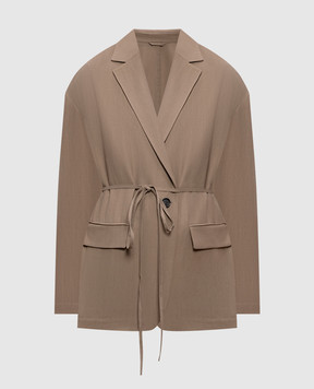 Brunello Cucinelli Коричневий жакет з льоном MH1267591