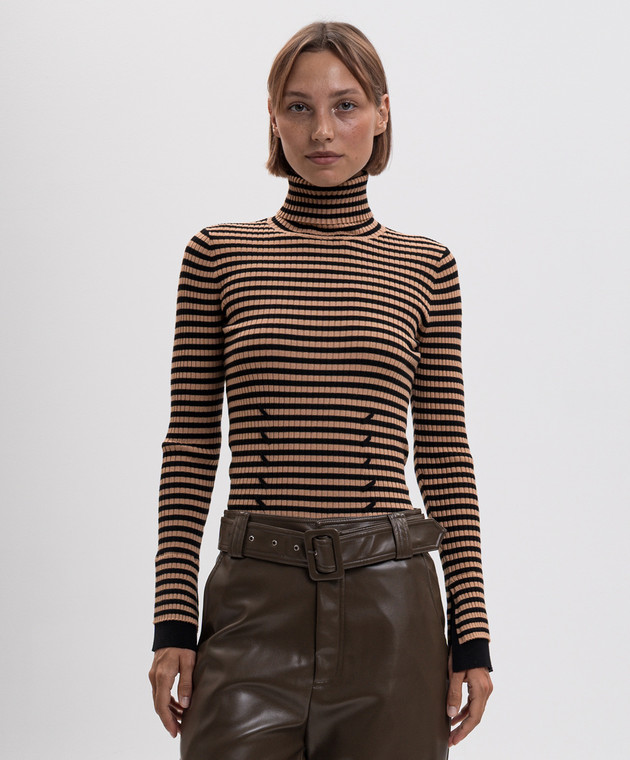 Twinset Коричневый гольф в полоску 262AP3250 изображение 3