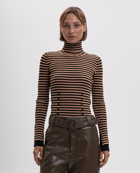 Twinset Коричневый гольф в полоску 262AP3250