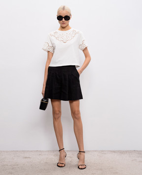 Twinset Біла футболка з вишивкою рішельє 261TP2440