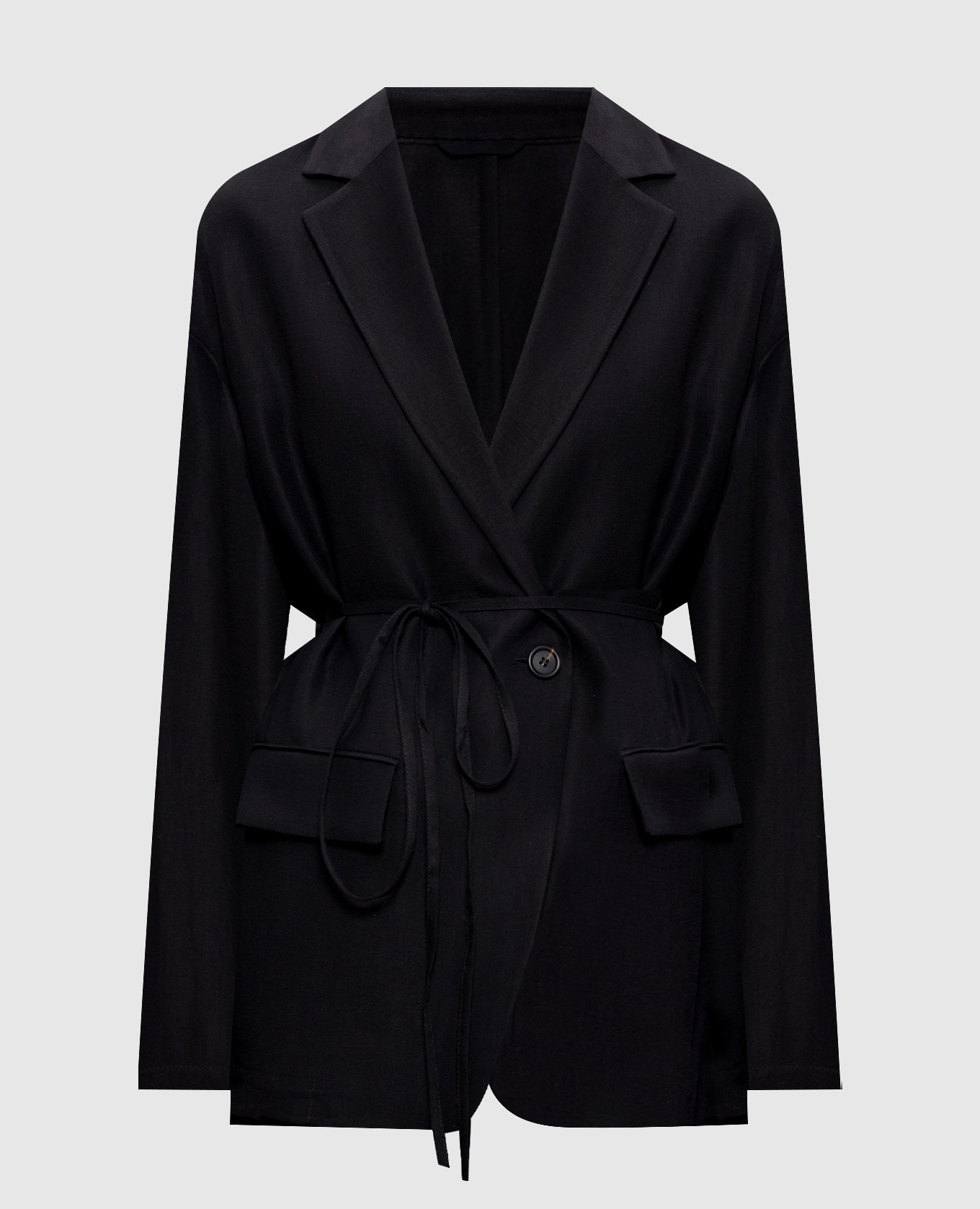 Черный жакет с льном