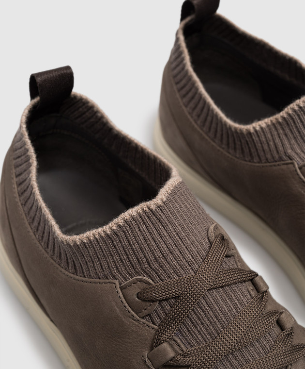 Lanciotti De Verzi Коричневі кросівки з нубука SNEAKERS зображення 5