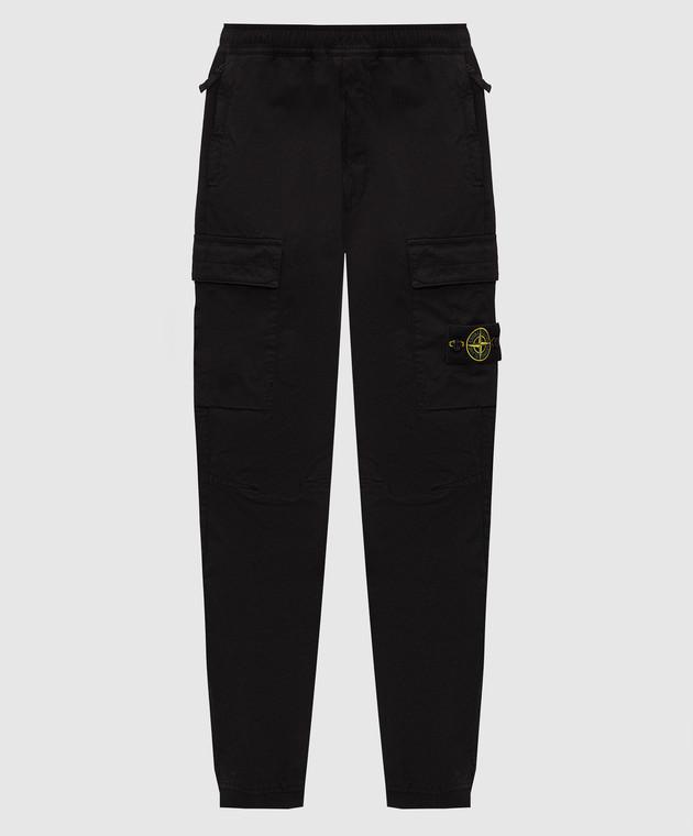 Stone Island Чорні джогери-карго з патчем логотипа L2S153100033S0014