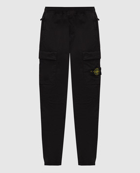 Stone Island Чорні джогери-карго з патчем логотипа L2S153100033S0014