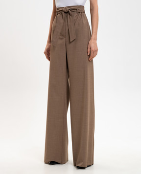 Max Mara Коричневые брюки SALPA из шерсти MXMSALPA