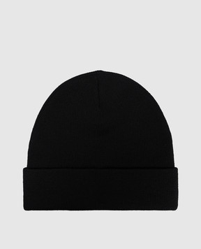 C.P. Company Чорна шапка з вовни з логотипом MAC305A005509A