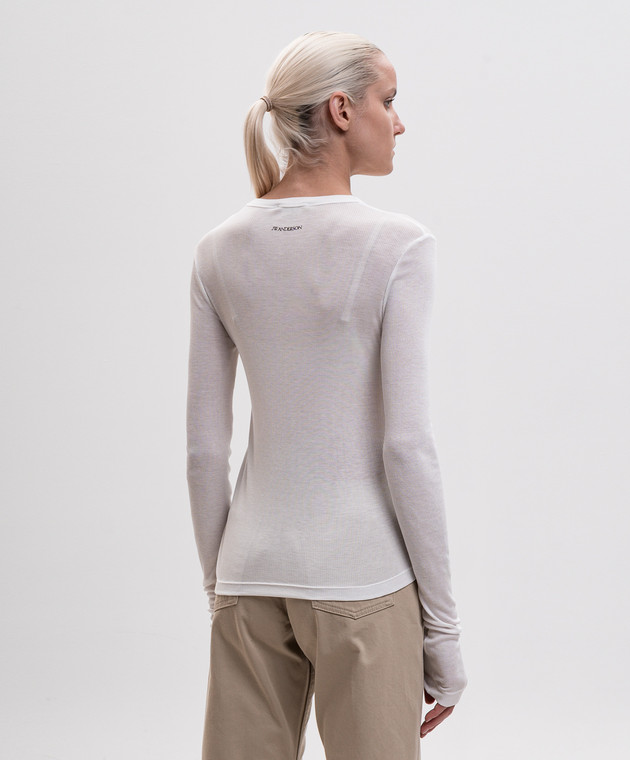 JW Anderson Белый лонгслив в рубчик JO0292PG1904 изображение 4