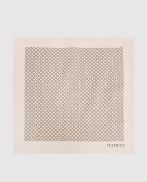 Peserico Бежевый платок-паше в принт R71022C0CC803