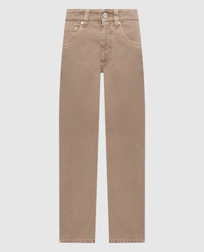 Brunello Cucinelli Бежеві джинси з ланцюжком M0H81P5847