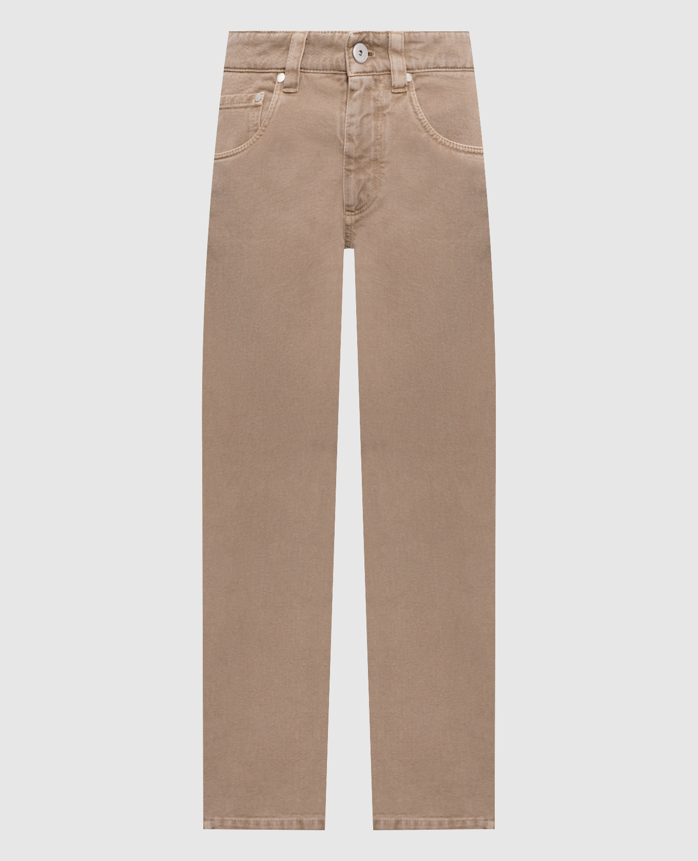 Бежевые джинсы с цепочкой