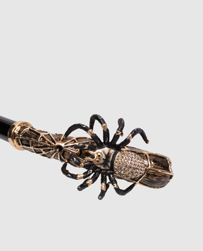 Pasotti Черный рожок для обуви Spider с кристаллами Swarovski PFPEXXK38