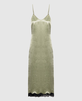 Twinset Зеленое платье с кружевом 262TP2110