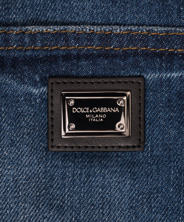 Dolce&Gabbana Детские синие джинсы с эффектом потертости L42F88LDD5326 изображение 3