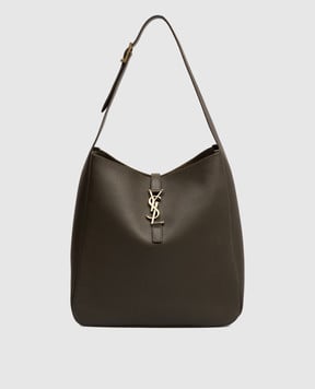 Saint Laurent Кожаная сумка LE 5À7 цвета хаки 753837AAAUQ
