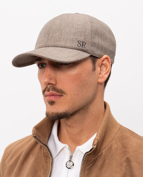 Stefano Ricci Коричнева кепка з льону, вовни та шовку MCV61NV18FB127HA
