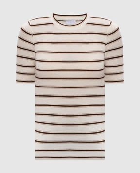 Brunello Cucinelli Белый топ из шерсти и кашемира M14864100