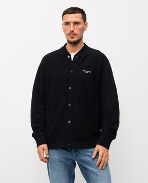 Givenchy Чорний бомбер з логотипом BMK00V3YS1
