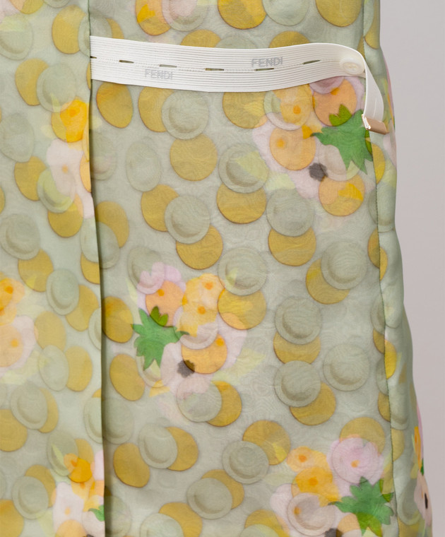 Fendi Зеленая юбка из шелка в принт FQ7721AW9S изображение 5