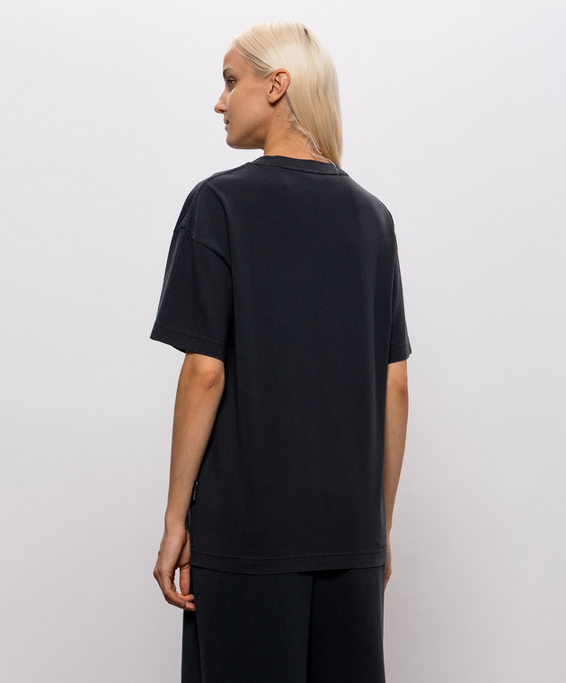 Palm Angels Черная футболка с принтом PAMAA001JR006w изображение 4