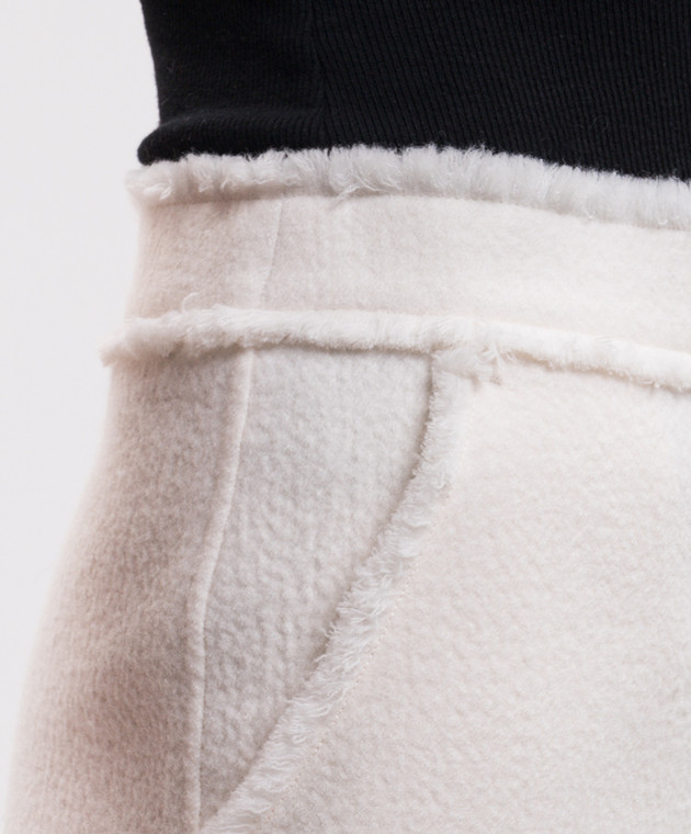 Max Mara Юбка ABILE цвета айвори из шерсти MXMABILE изображение 5
