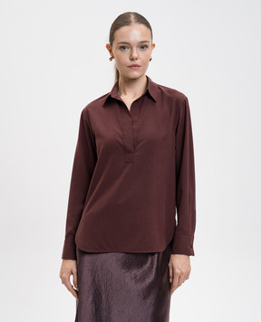 Max Mara Бордова блуза Mirko з шовку MIRKO