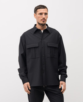 Dolce&Gabbana Чорна сорочка з вовною G5OJ2TFURK8