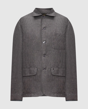 Stefano Ricci Сіра сорочка з льону, вовни та шовку SP008138B127HA