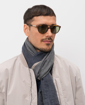 Brunello Cucinelli Коричневые солнцезащитные очки Sartorial Sunset MOCMULTS34