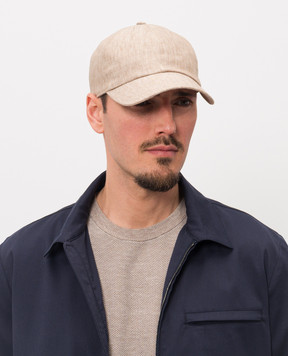 Peserico Бежевая кепка из льна R76056C0CC761