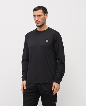 Stone Island Чорний лонгслів з нашивкою логотипа L1S152100031S0013