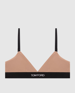 Tom Ford Бежевый браслет с контрастным логотипом BRJ009JEX011