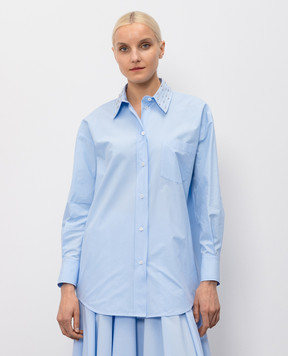 Fabiana Filippi Голубая рубашка с кристаллами CAD276F416M160
