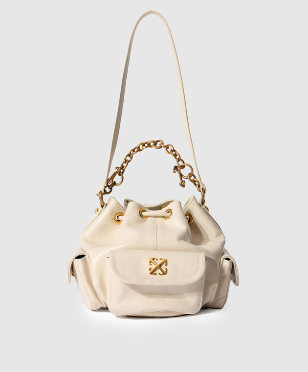 Off-White Белая кожаная сумка-кисет Dumbo OWMY002F25LEA001 изображение 3
