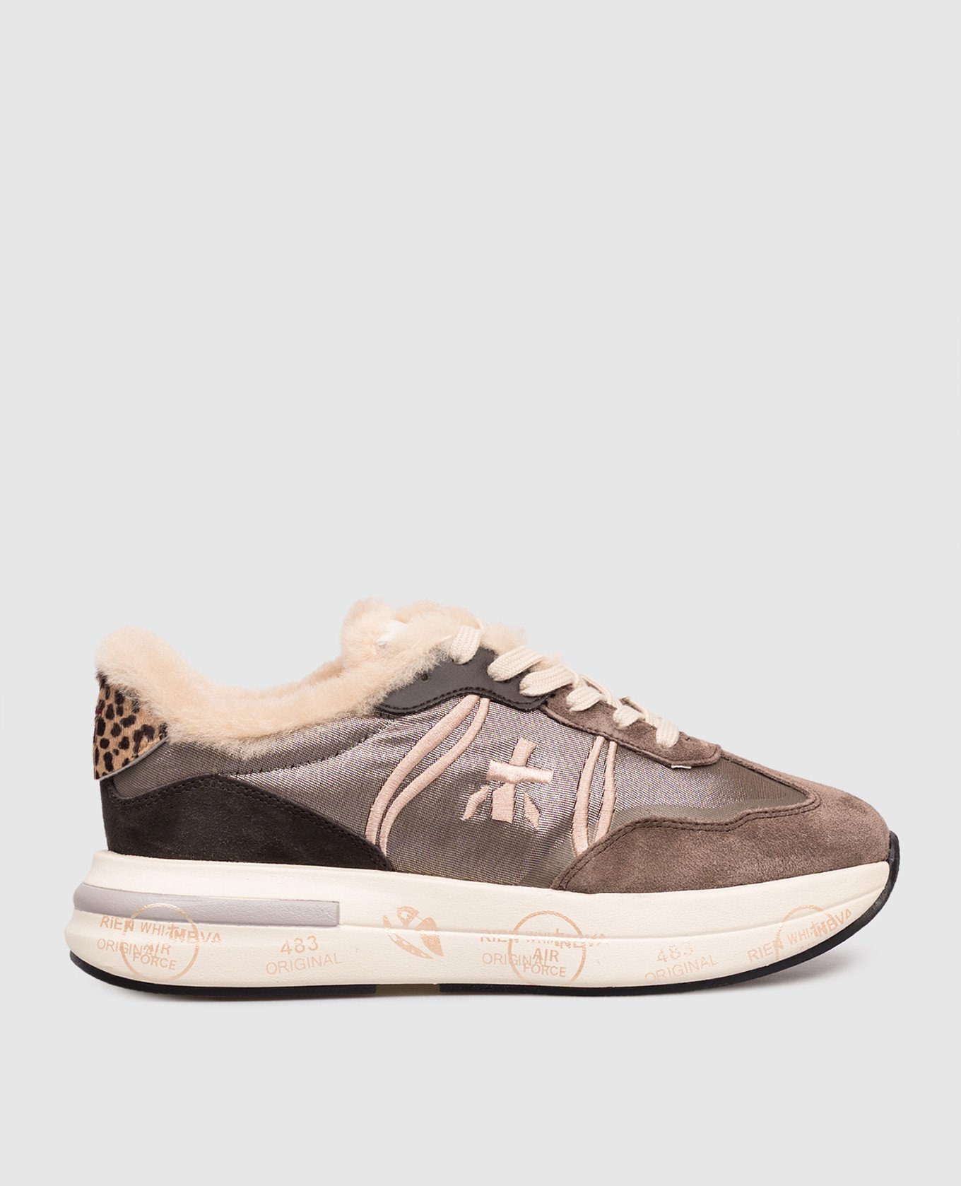 Brown CASSIE combination sneakers with fur Premiata