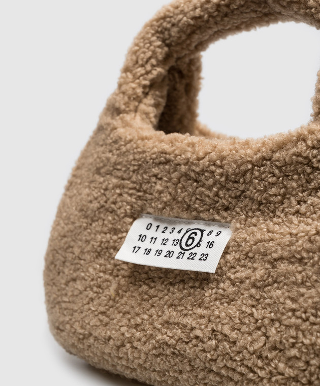 Maison Margiela MM6 Детская бежевая сумка с патчем логотипа M61143MM09I изображение 4