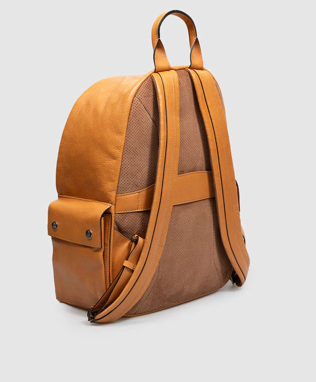 Brunello Cucinelli Коричневый кожаный рюкзак Travel MBTGBU243 изображение 3