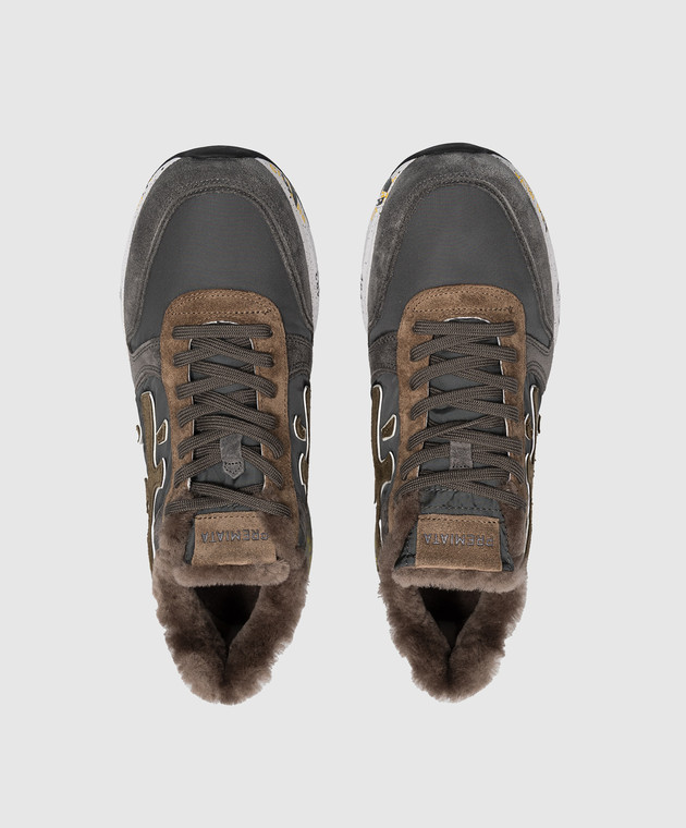 Premiata Серые комбинированные кроссовки Mick на меху MICK8432M изображение 4